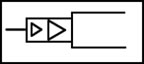simbolo neumatico del accionamiento por amplificador